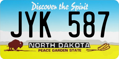 ND license plate JYK587