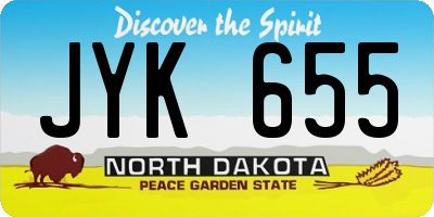 ND license plate JYK655