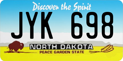 ND license plate JYK698
