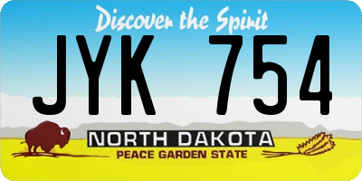 ND license plate JYK754