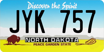 ND license plate JYK757