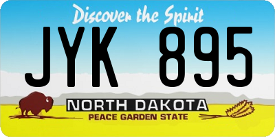 ND license plate JYK895
