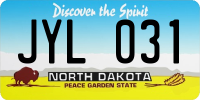 ND license plate JYL031