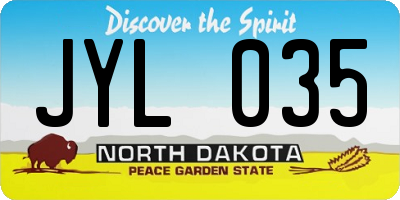 ND license plate JYL035