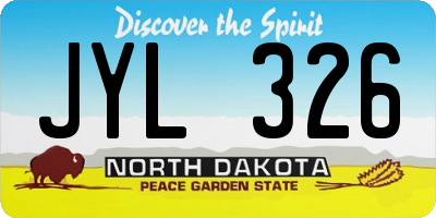 ND license plate JYL326
