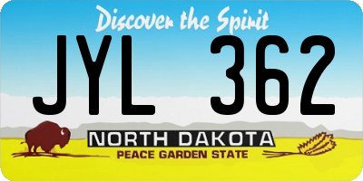 ND license plate JYL362