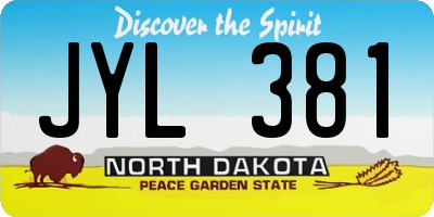ND license plate JYL381