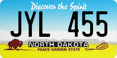 ND license plate JYL455
