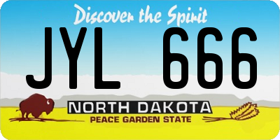 ND license plate JYL666