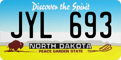 ND license plate JYL693