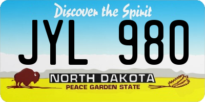 ND license plate JYL980