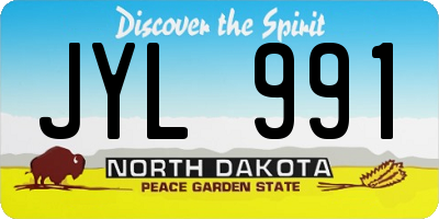 ND license plate JYL991