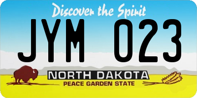 ND license plate JYM023