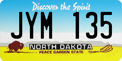 ND license plate JYM135