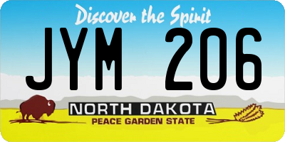 ND license plate JYM206