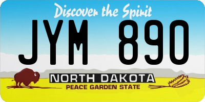 ND license plate JYM890