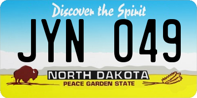 ND license plate JYN049