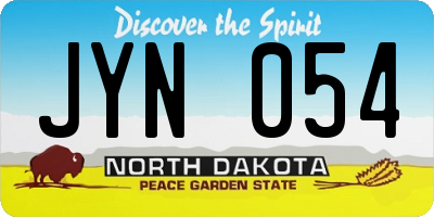 ND license plate JYN054