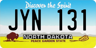 ND license plate JYN131