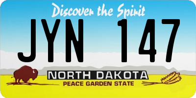ND license plate JYN147