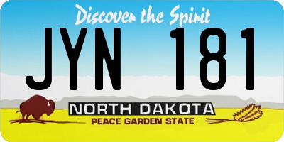 ND license plate JYN181