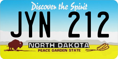 ND license plate JYN212