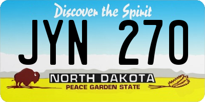 ND license plate JYN270