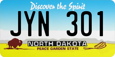 ND license plate JYN301