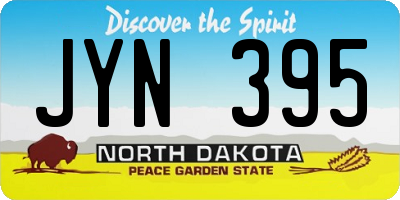 ND license plate JYN395