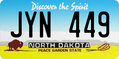 ND license plate JYN449