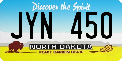 ND license plate JYN450