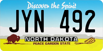 ND license plate JYN492