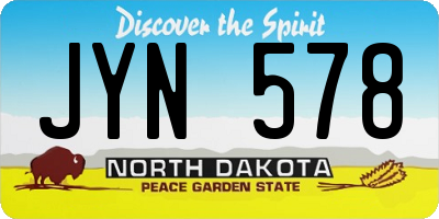 ND license plate JYN578