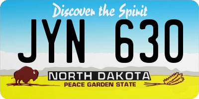 ND license plate JYN630