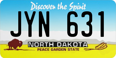 ND license plate JYN631