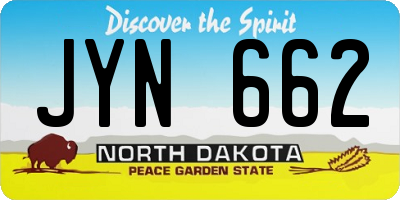 ND license plate JYN662