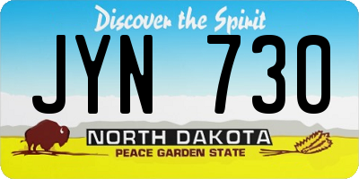 ND license plate JYN730