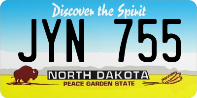 ND license plate JYN755