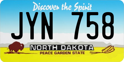 ND license plate JYN758