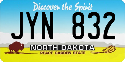 ND license plate JYN832