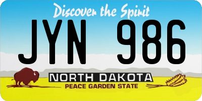 ND license plate JYN986