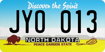ND license plate JYO013