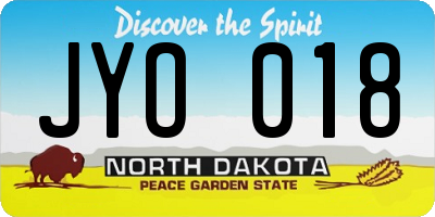 ND license plate JYO018