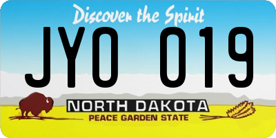 ND license plate JYO019