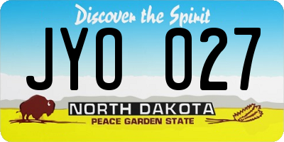 ND license plate JYO027