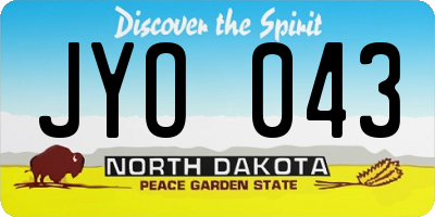 ND license plate JYO043