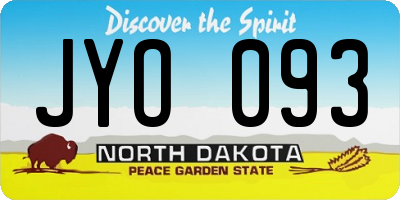 ND license plate JYO093