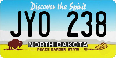 ND license plate JYO238