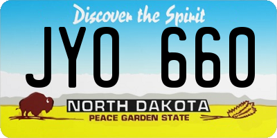 ND license plate JYO660