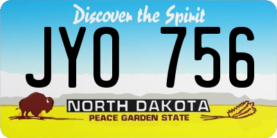 ND license plate JYO756